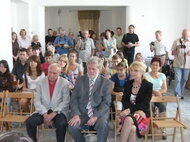 Hostia vernisáže 15. AMFO: (zľava) Ing. M. Šajbdorová; MUDr. P. Sedláček, MPH; Mgr. F. Tomík